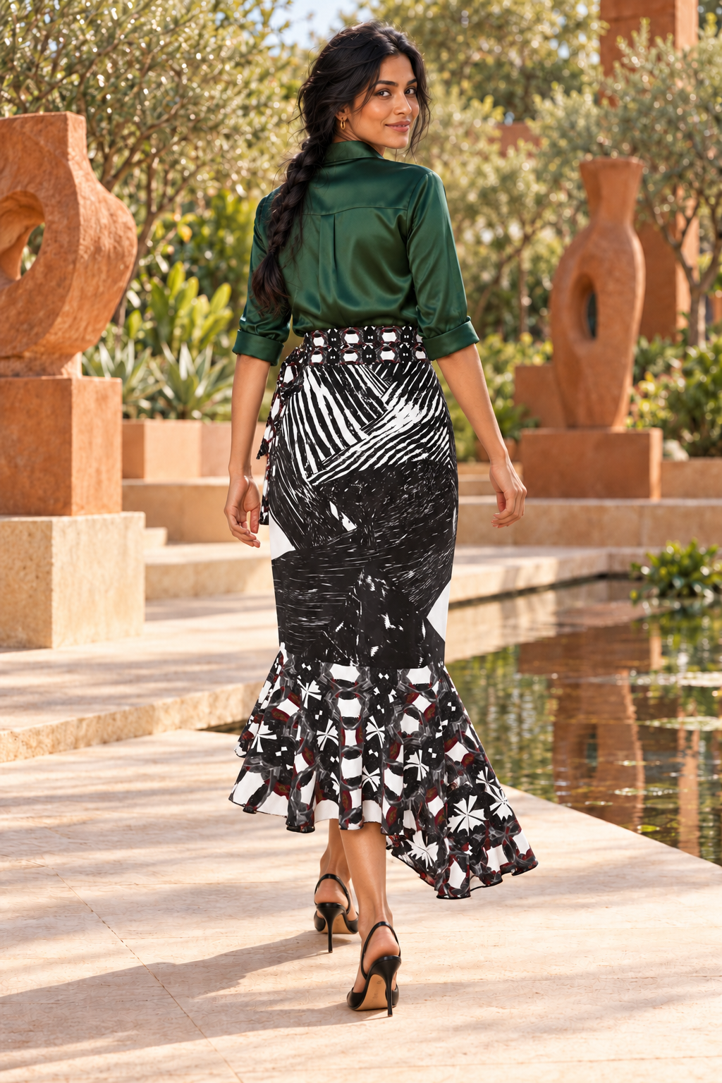 Spirit of Flight Long Flounce Skirt — Fashion photography — alternate back