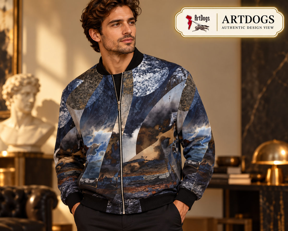 ArtDogs Authentic Design View, Spirit of Jezebel reversible silk bomber,  side a front