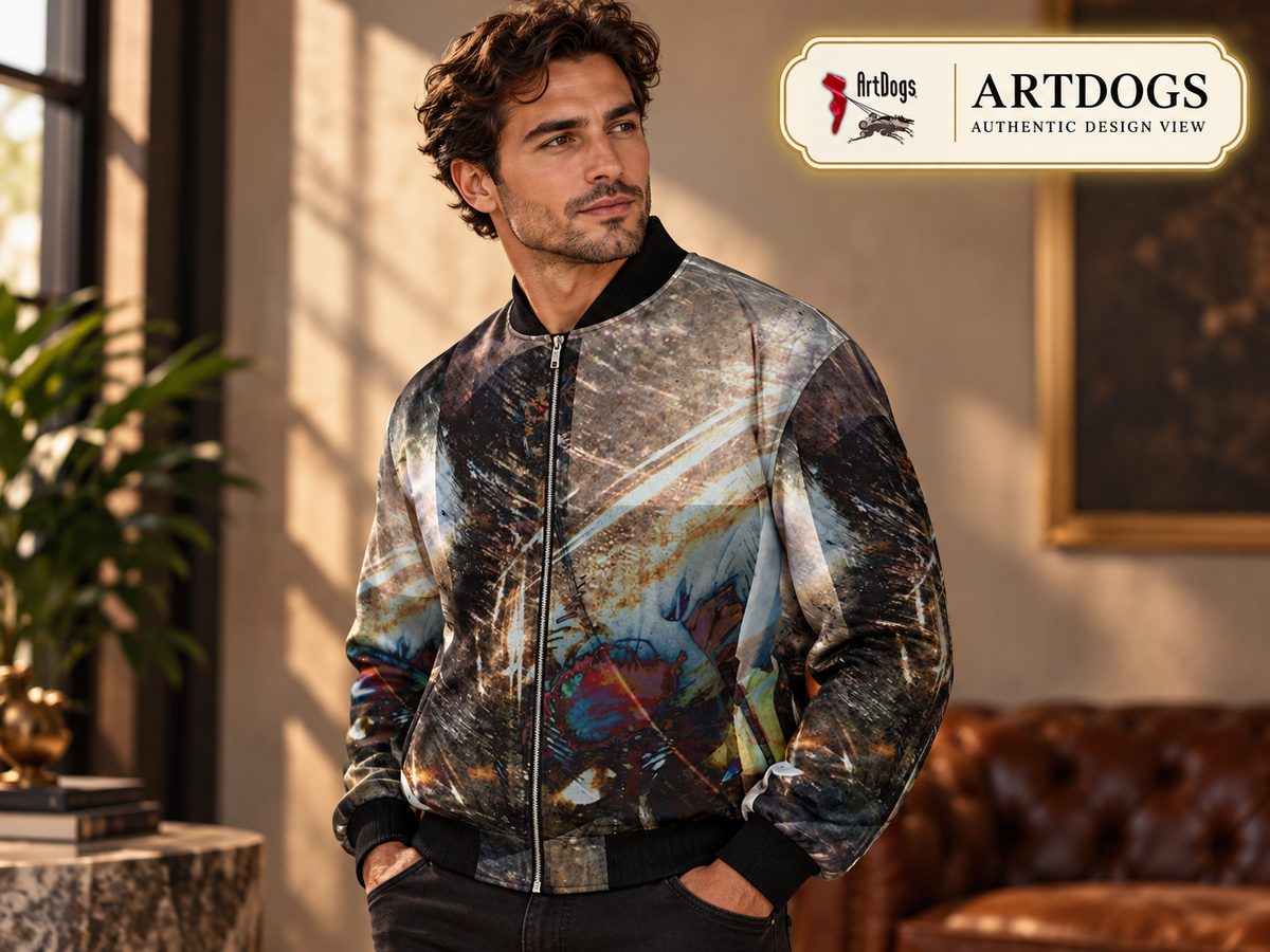 ArtDogs Authentic Design View, Spirit of Jezebel reversible silk bomber,  side b front