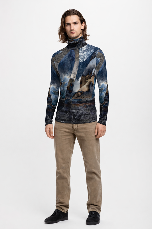 Spirit of Jezebel Mens slim fit roll neck