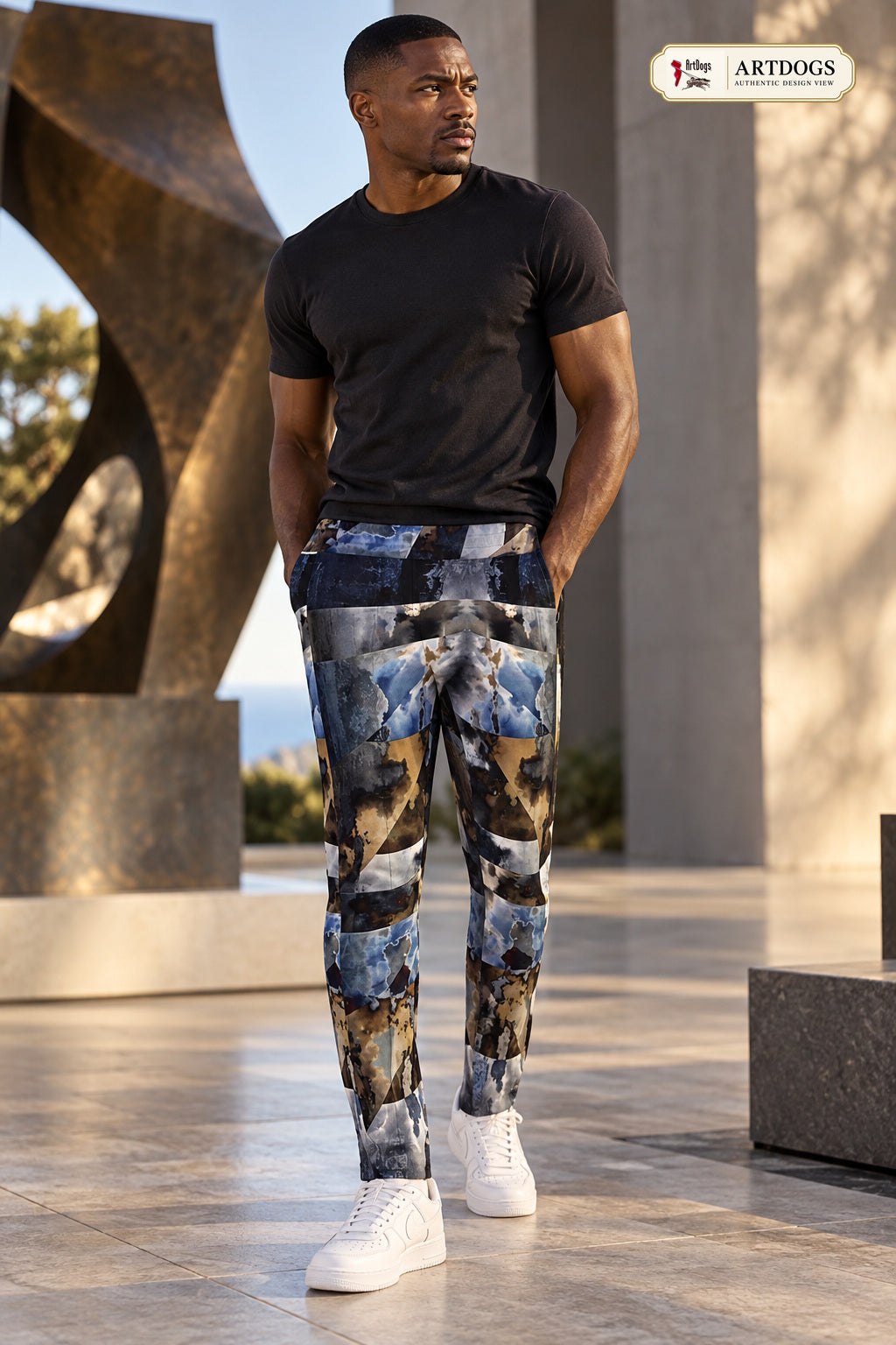 Spirit of Jezebel Mens Tracksuit Trousers — certified Authentic Design View, three-quarter front, Rox Sports Jersey.