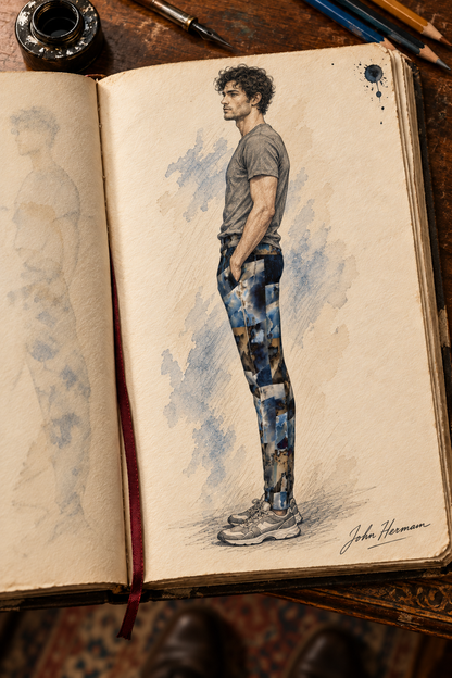 Spirit of Jezebel Mens Tracksuit Trousers — hand-drawn designer Handbook, left full-length profile, Rox Sports Jersey.