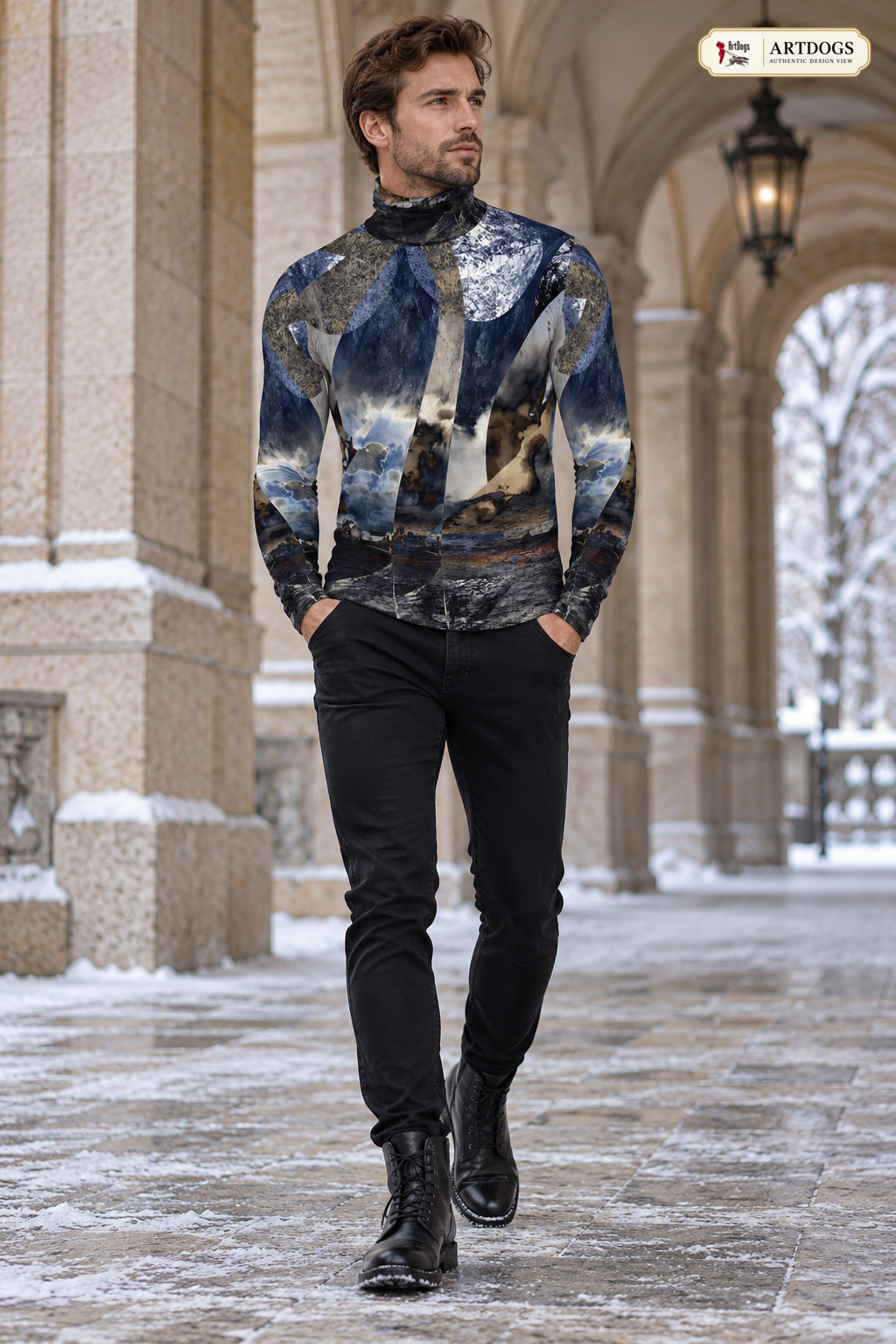 ArtDogs Spirit Of Jezebel mens slim fit roll neck — authentic 01-front