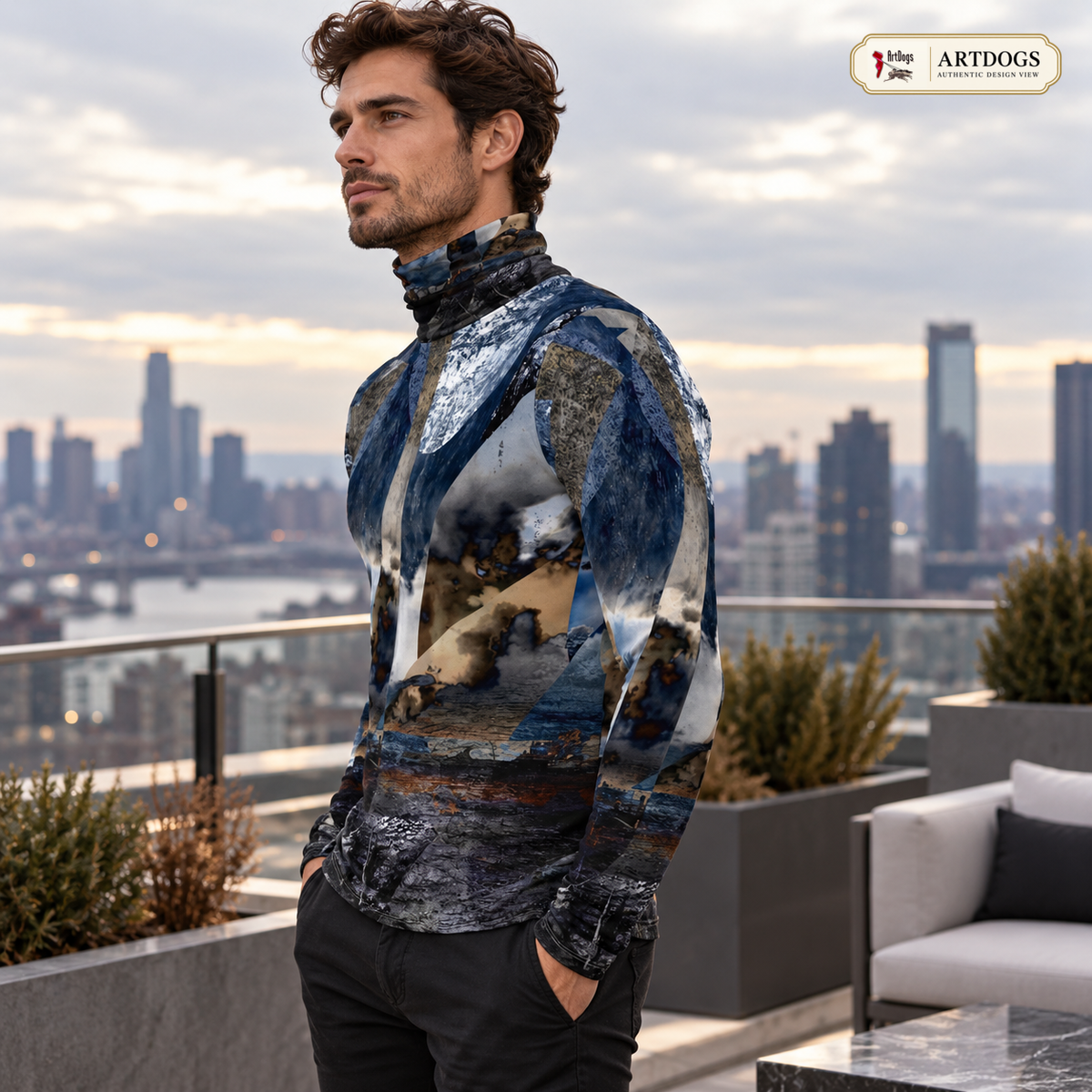 ArtDogs Spirit Of Jezebel mens slim fit roll neck — authentic 03-left