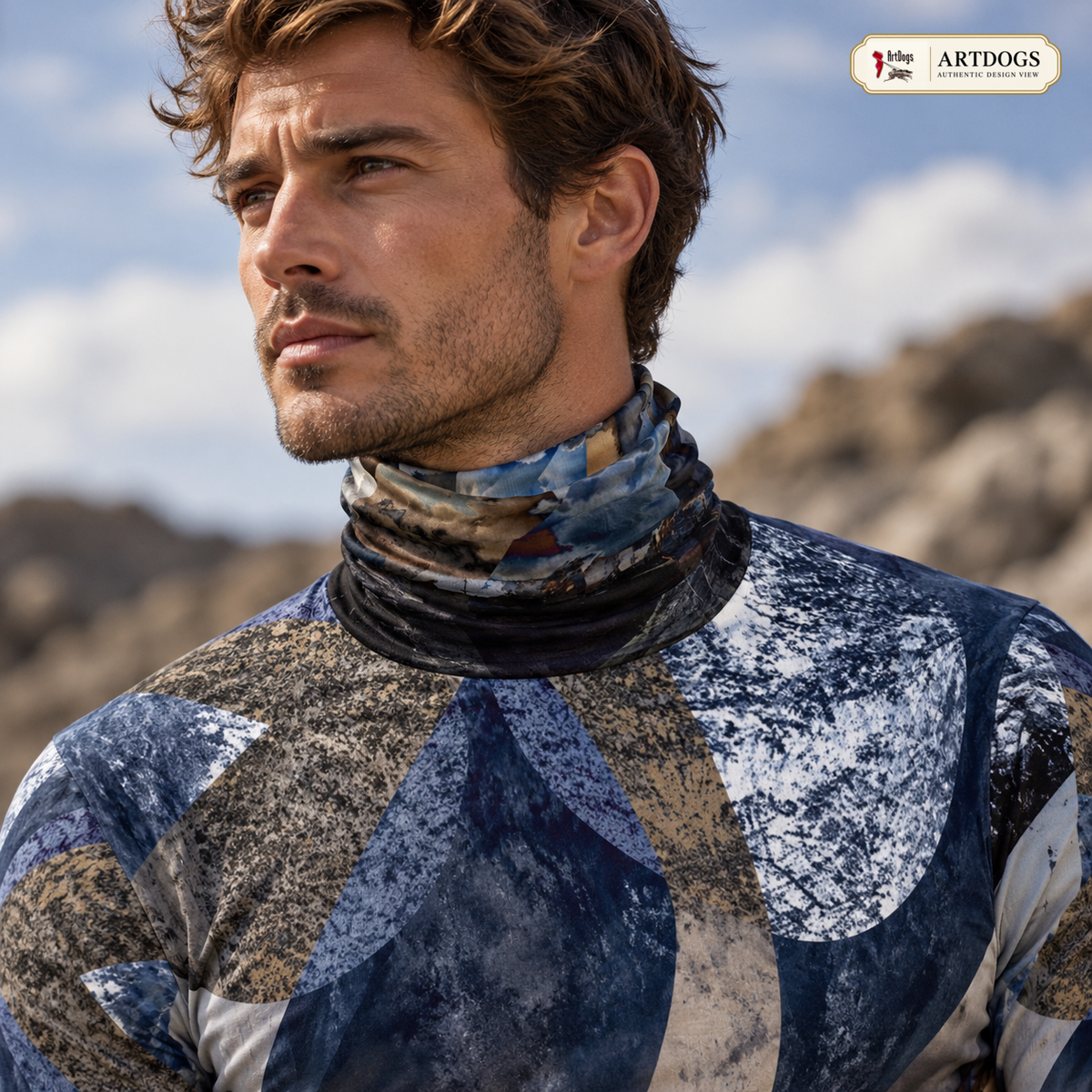 ArtDogs Spirit Of Jezebel mens slim fit roll neck — authentic 06-collar