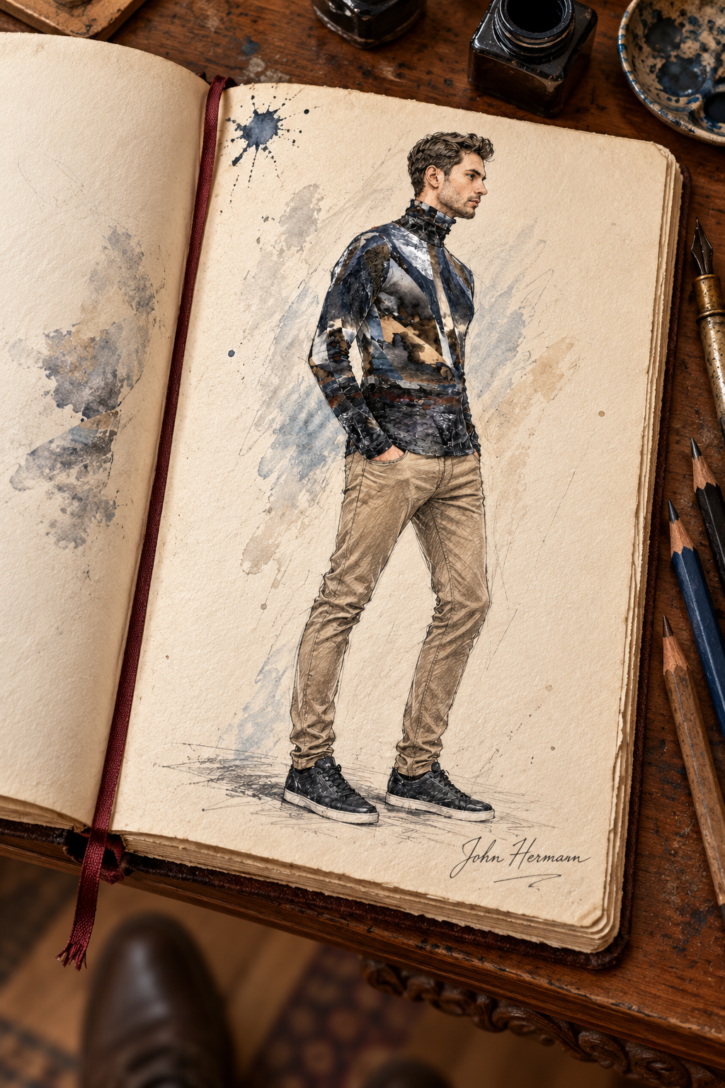 ArtDogs Spirit Of Jezebel mens slim fit roll neck — handbook 03-left