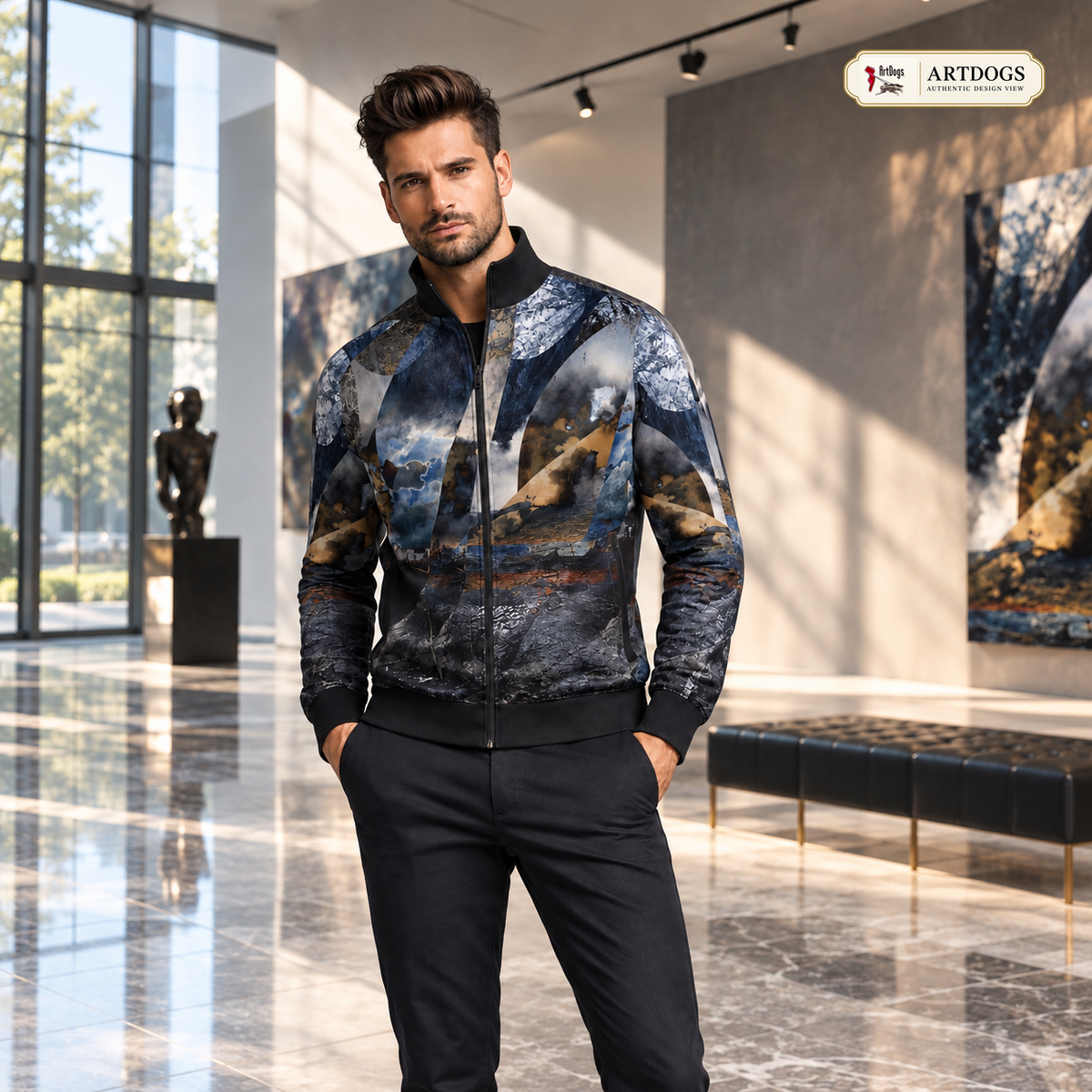Spirit of Jezebel Men's Tracksuit Jacket — Authentic Design View — full front