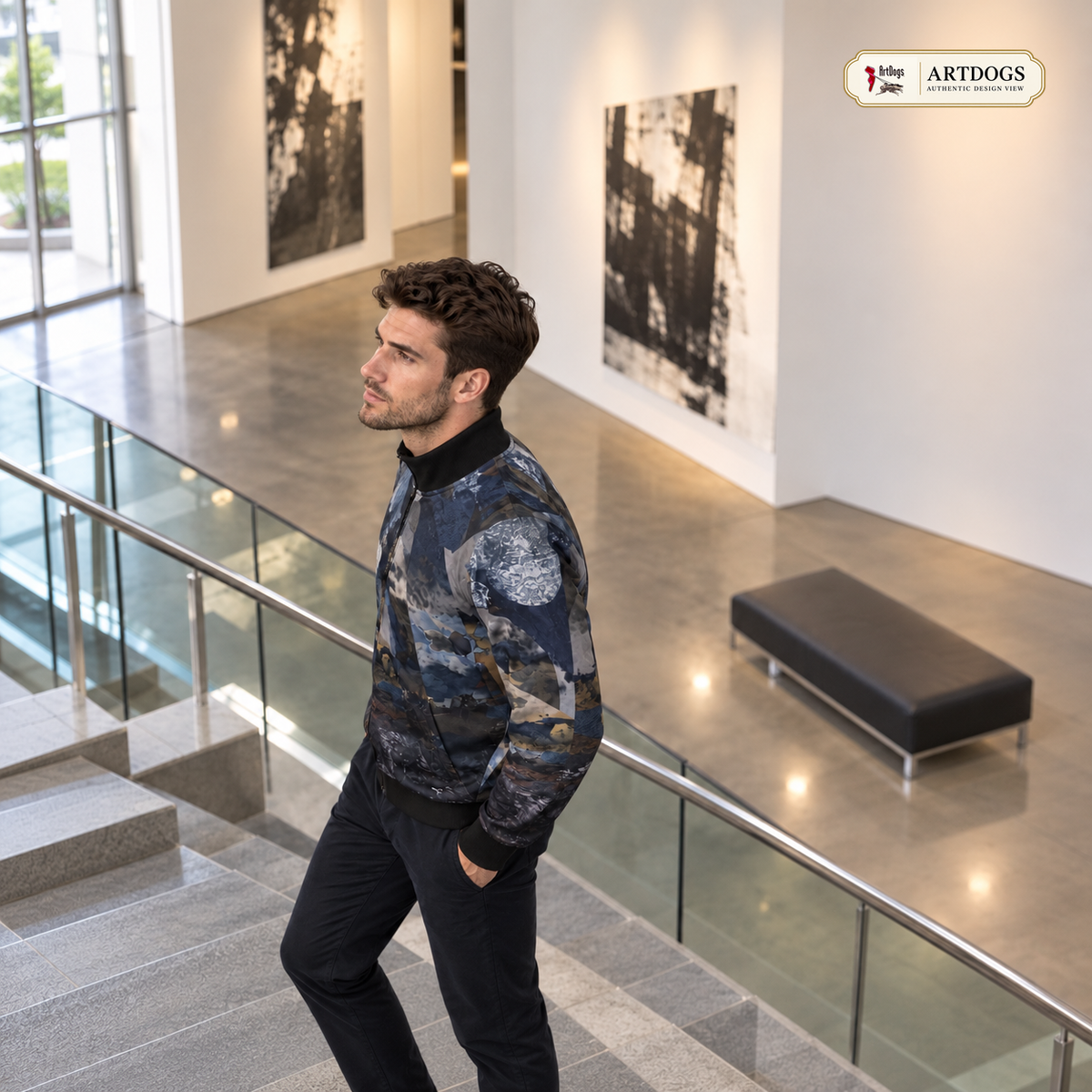 Spirit of Jezebel Men's Tracksuit Jacket — Authentic Design View — left steep angle