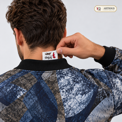 Spirit of Jezebel Men's Tracksuit Jacket — Authentic Design View — collar label detail