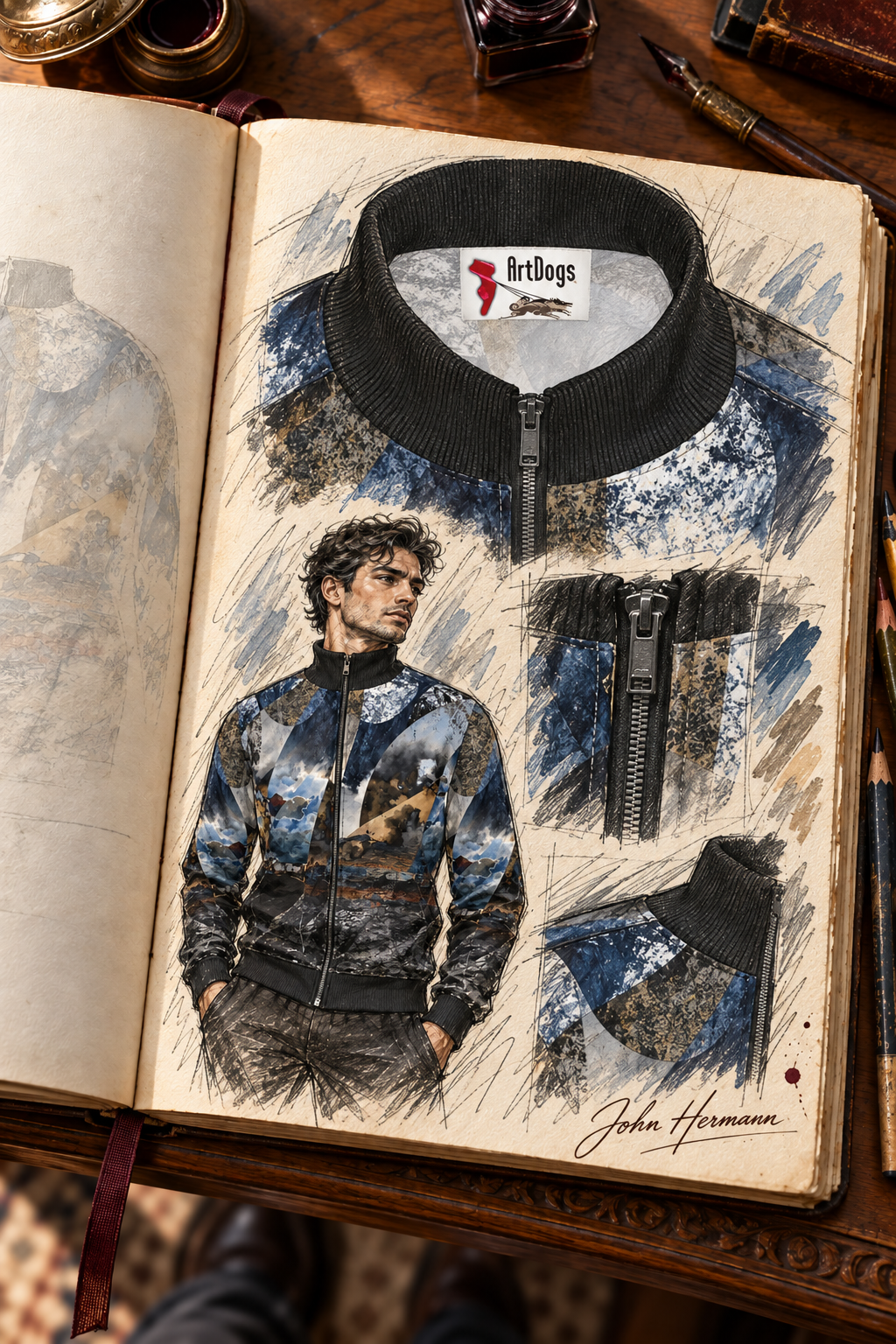 Spirit of Jezebel Men's Tracksuit Jacket — Handbook — collar label detail