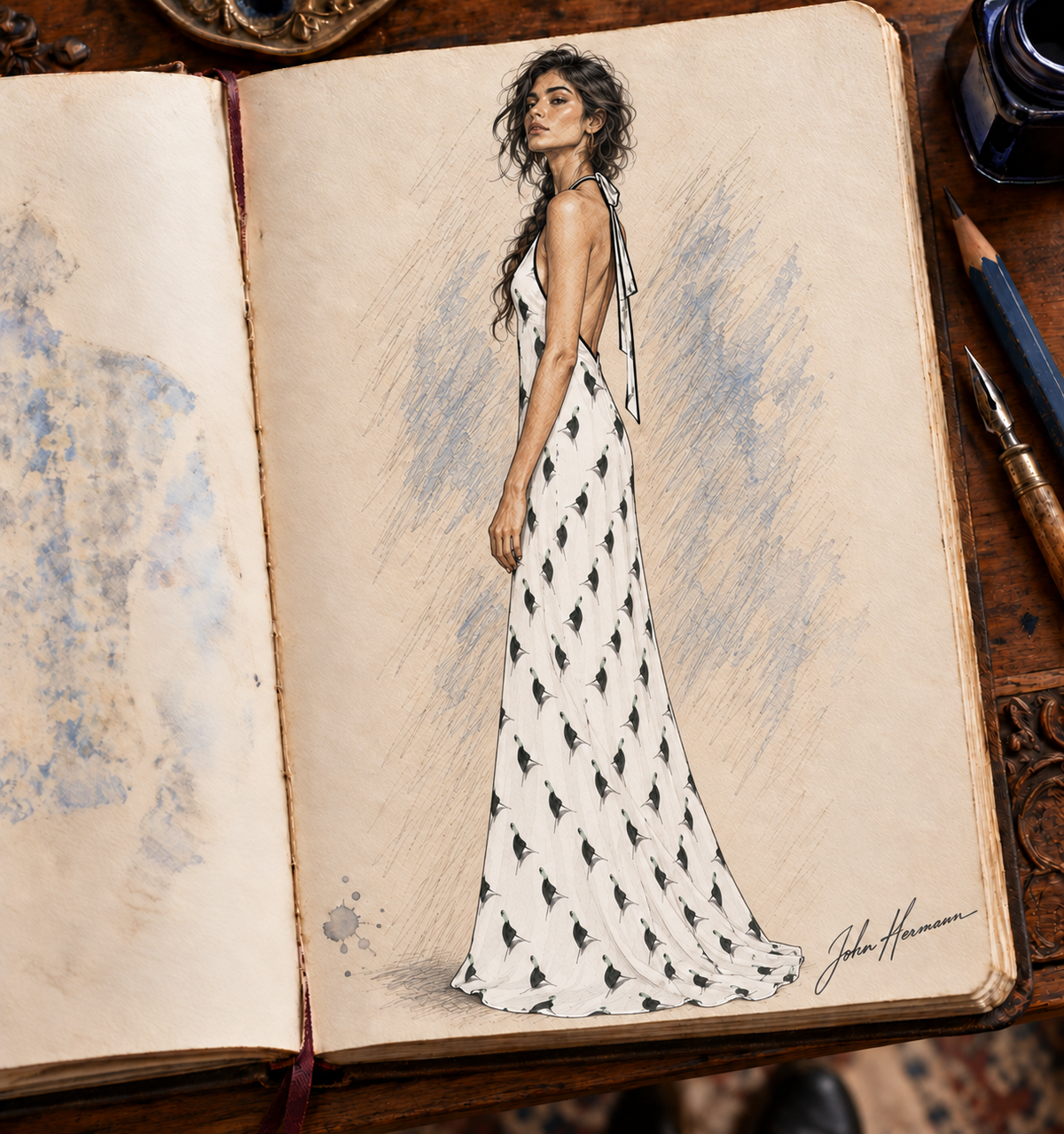 Spirit of The Age Halterneck backless dress — Handbook left profile