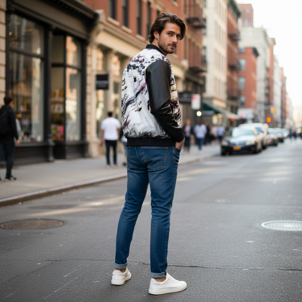 Spirit of the Age Men's Reversible Silk Bomber Jacket