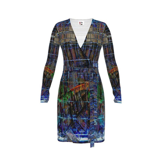 Temple of Time Above-the-Knee Wrap Dress