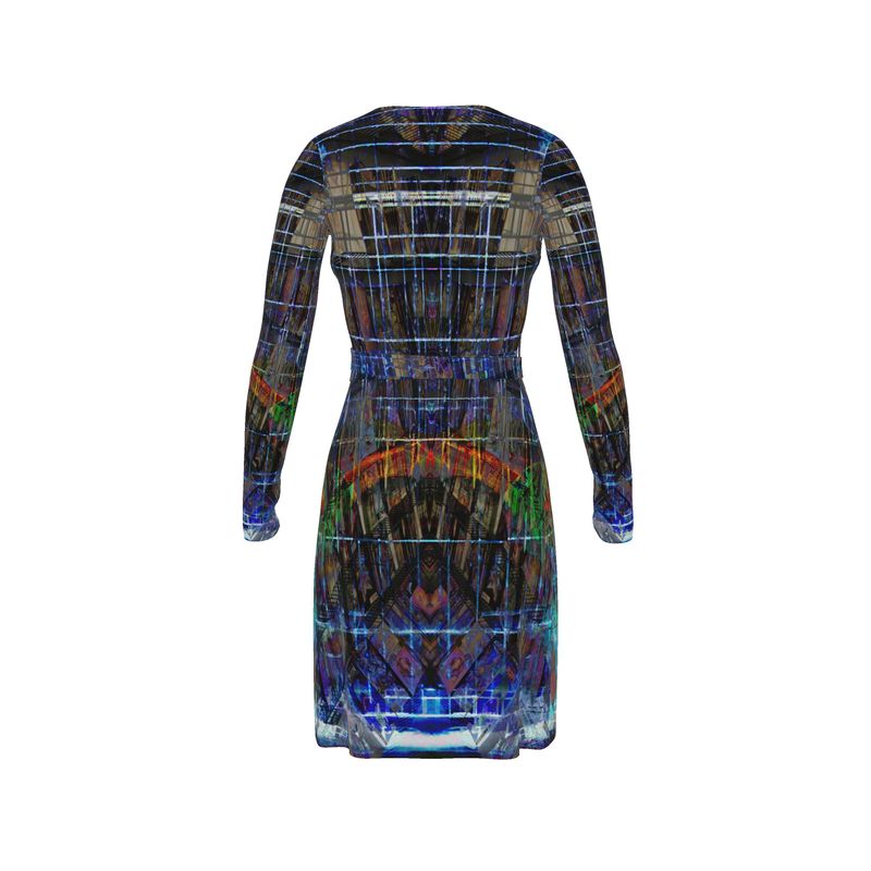 Temple of Time Above-the-Knee Wrap Dress