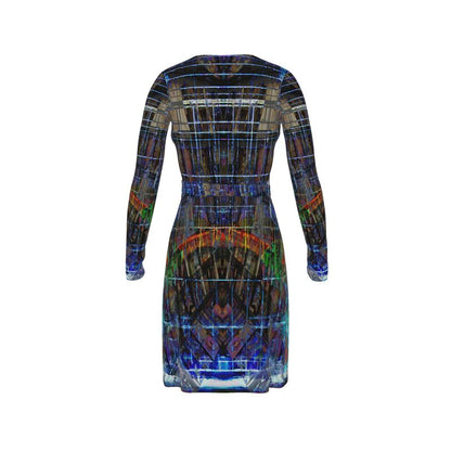 Temple of Time Above-the-Knee Wrap Dress