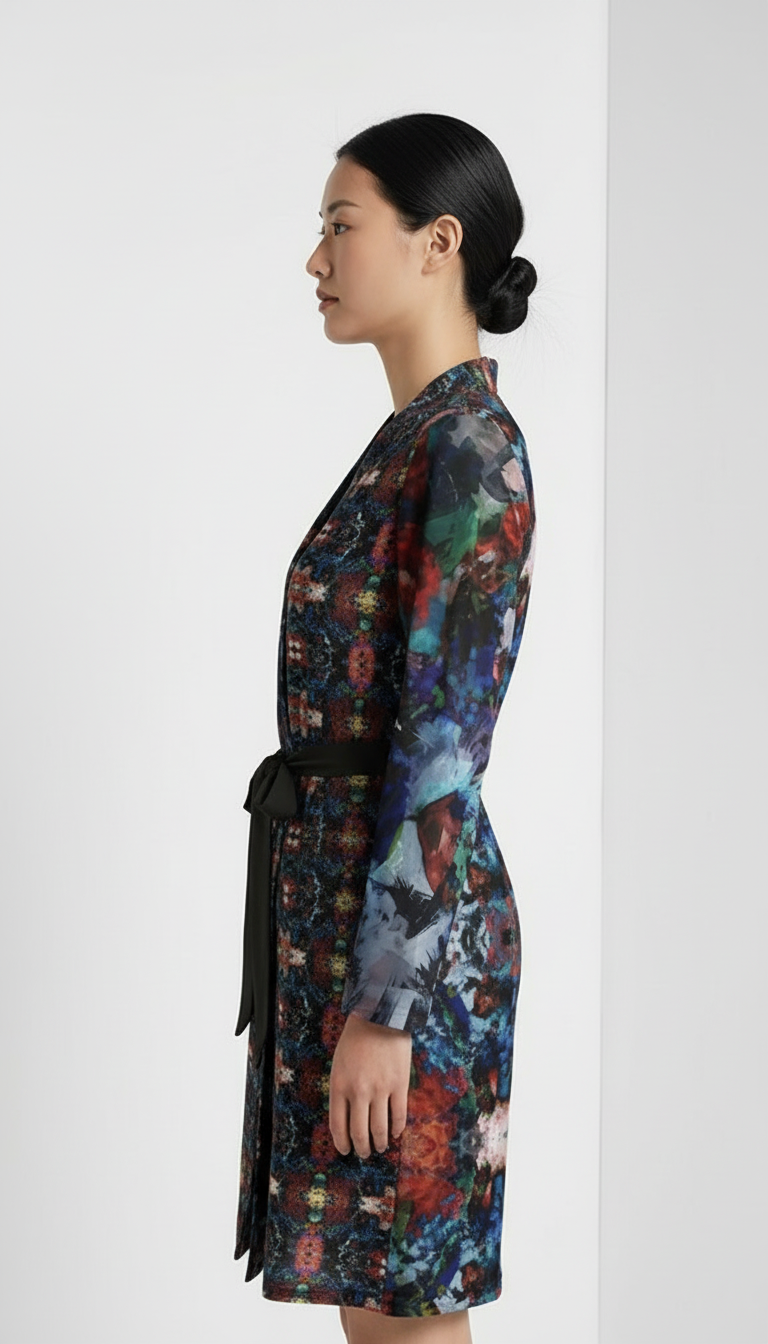 Too Many Flowers 2  Above the knee Wrap Dress
