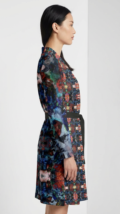 Too Many Flowers 2  Above the knee Wrap Dress