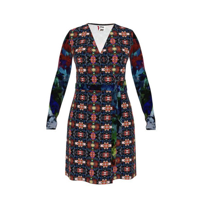 Too Many Flowers 2  Above the knee Wrap Dress