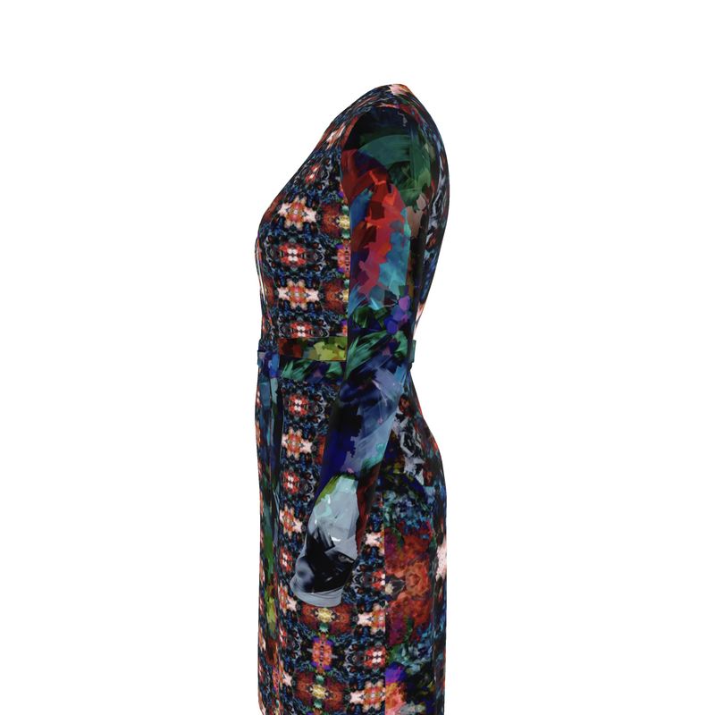 Too Many Flowers 2  Above the knee Wrap Dress