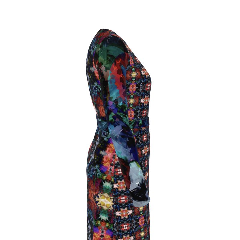 Too Many Flowers 2  Above the knee Wrap Dress