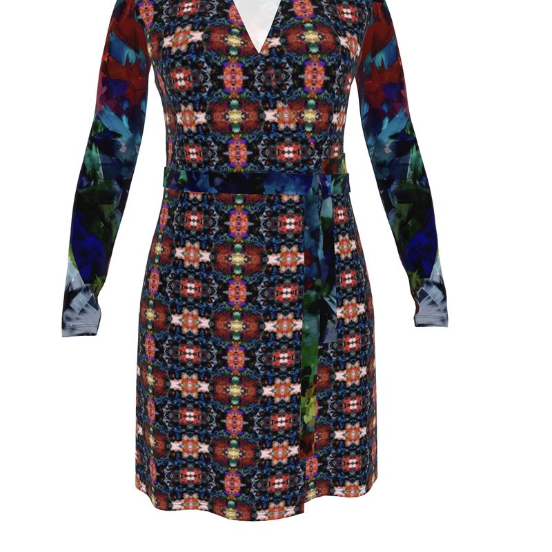 Too Many Flowers 2  Above the knee Wrap Dress