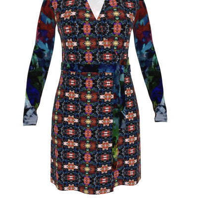 Too Many Flowers 2  Above the knee Wrap Dress