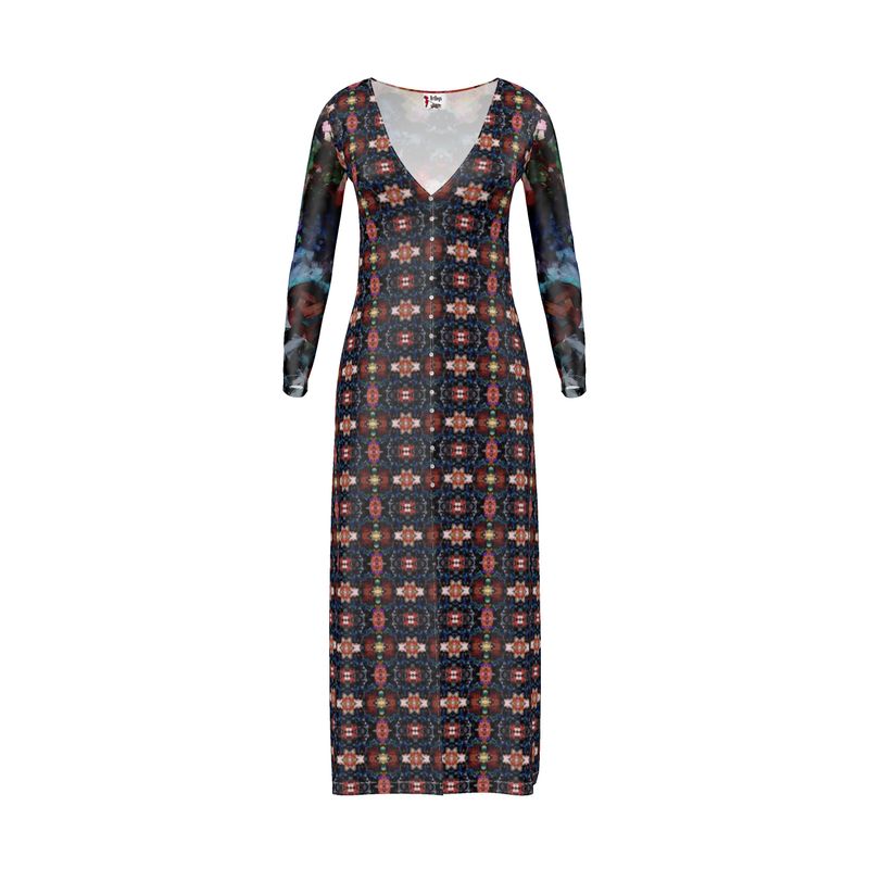 Too Many Flowers 2 Ladies Calf-length or longer Cardigan Dress