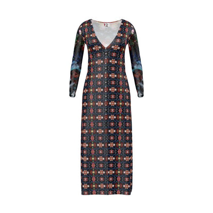 Too Many Flowers 2 Ladies Calf-length or longer Cardigan Dress