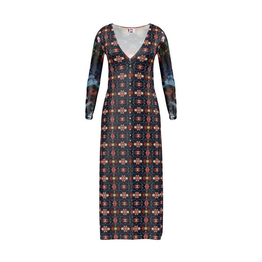 Too Many Flowers 2 Ladies Calf-length or longer Cardigan Dress
