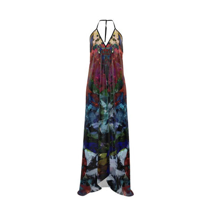 Too Many Flowers Halterneck backless dress