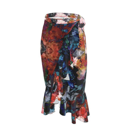 Too Many Flowers long Flounce Skirt