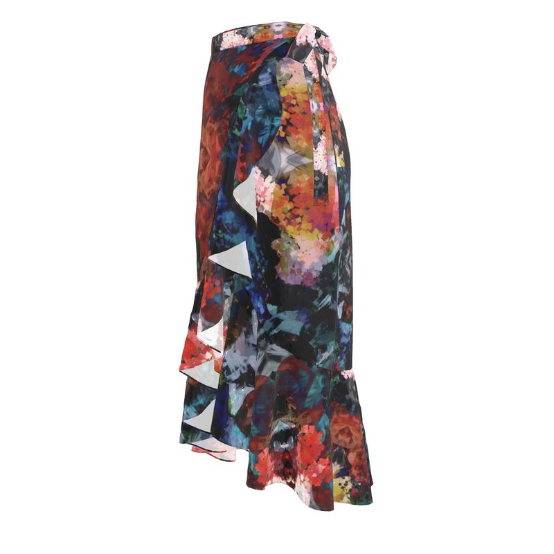 Too Many Flowers long Flounce Skirt