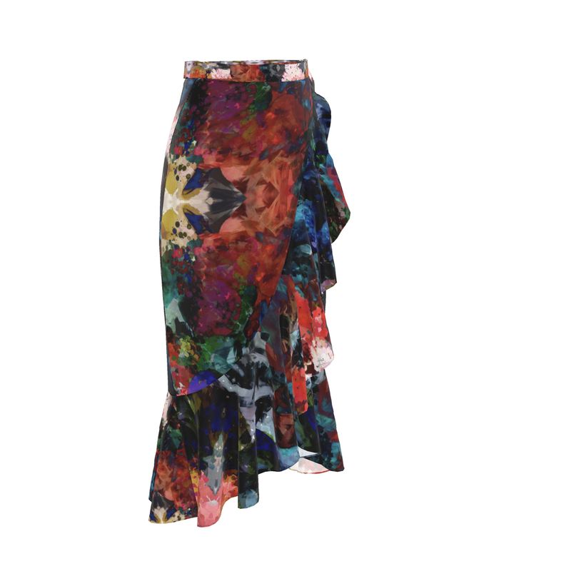 Too Many Flowers long Flounce Skirt