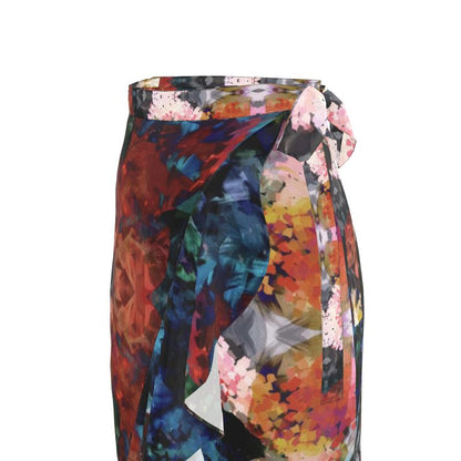 Too Many Flowers long Flounce Skirt