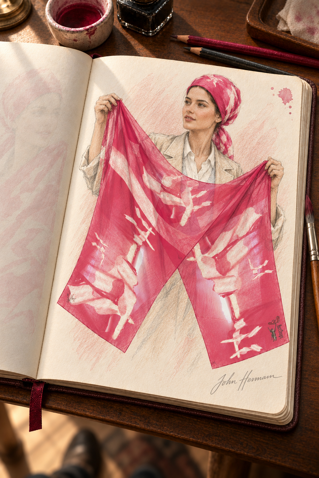 Venery 1 - Repeat Handbook page — full flat display drape