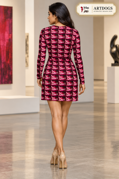 Venery 3 short wrap dress, Authentic Design View back, Solange Silky Jersey