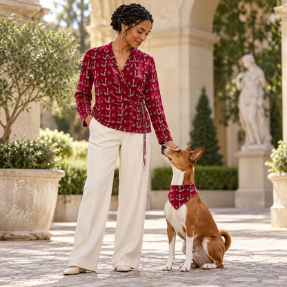 Venery Wrap Blazer — F01 owner and dog companion