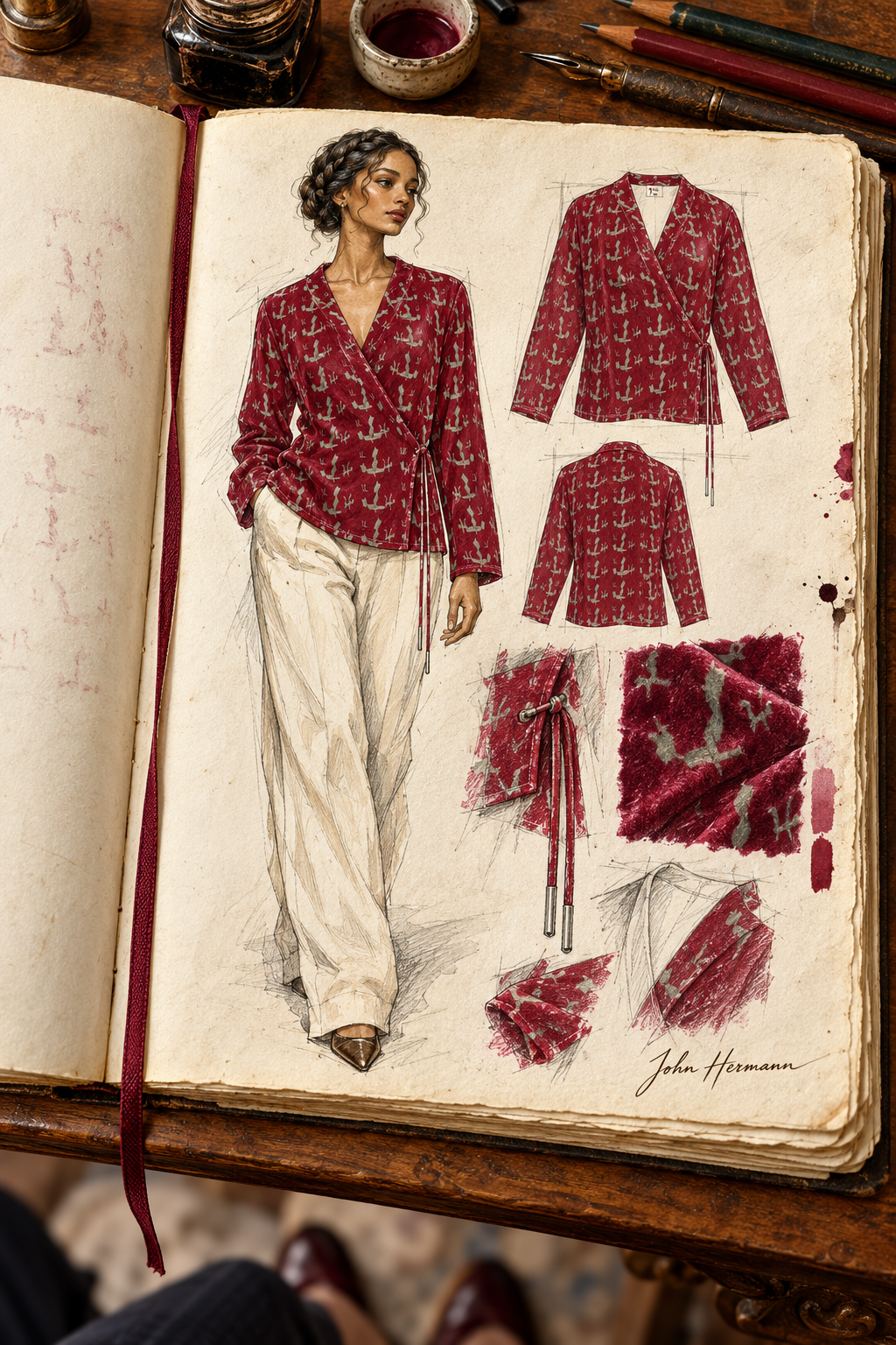 Venery Wrap Blazer — H01 Handbook Full front