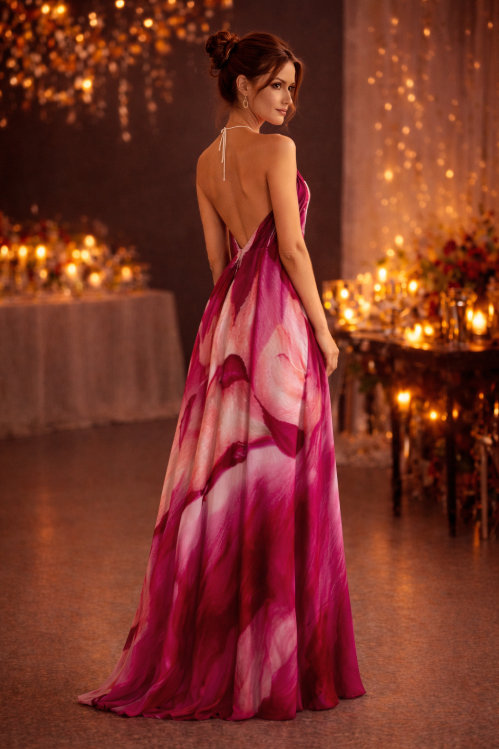 Venery Halterneck backless dress