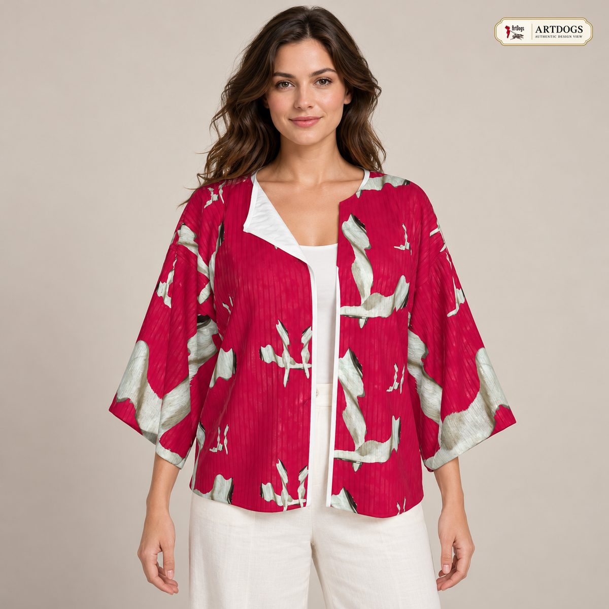 Venery 10 Women's Kimono Jacket — A01 Authentic Design View