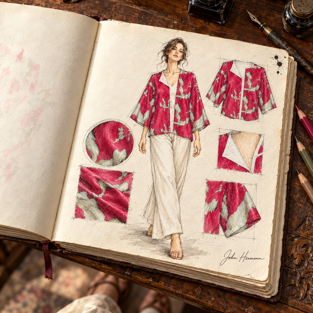Venery 10 Women's Kimono Jacket — H01 Handbook
