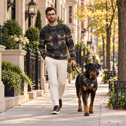 The Wide Path Two Sweatshirt — owner and dog companion