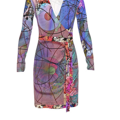 Wishes Above-The-Knee Wrap Dress