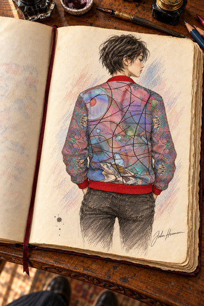 Wishes Ladies Bomber Jacket — designer Handbook, 02 back