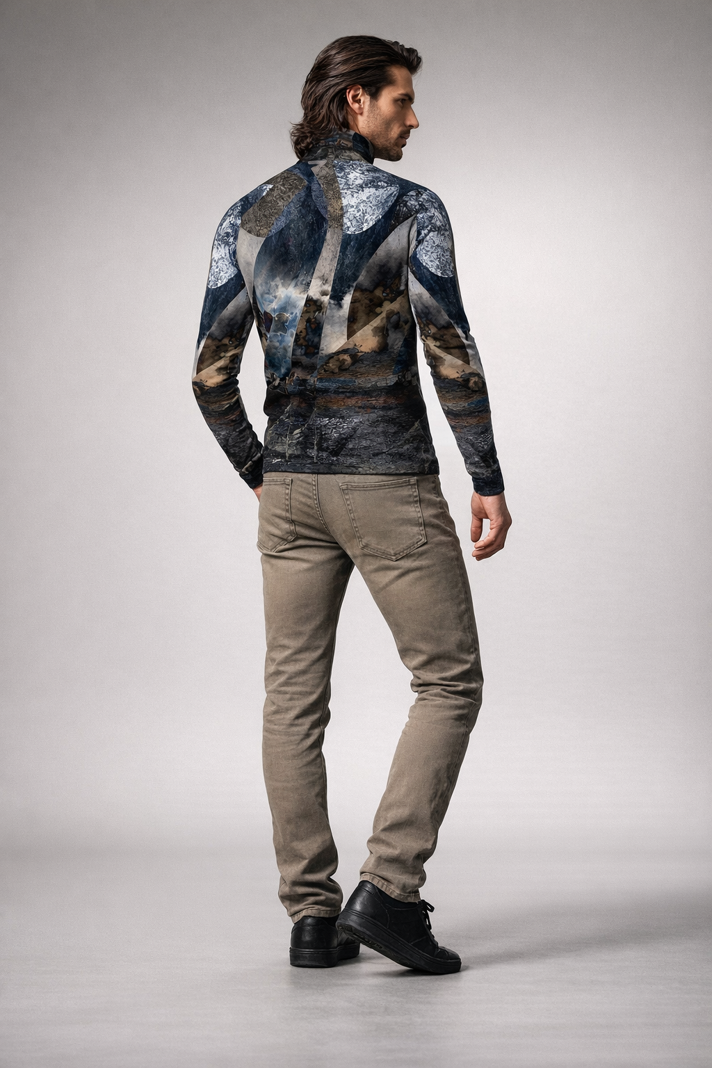 Spirit of Jezebel Mens slim fit roll neck