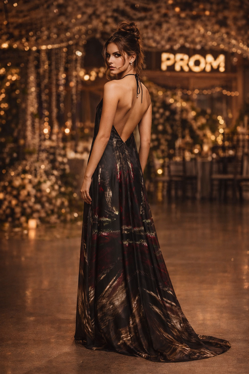 Beauty Behind The Veil Halterneck backless dress