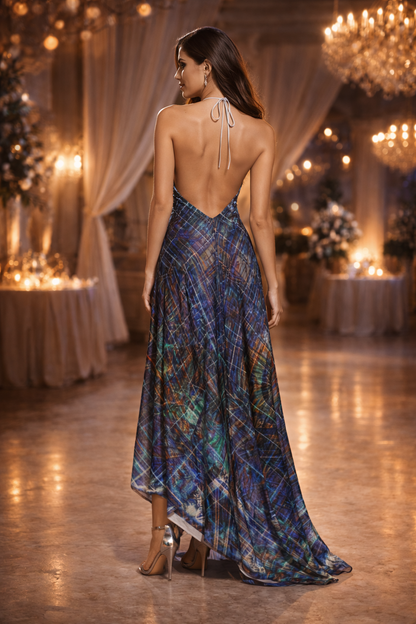 Temple of Time Halterneck backless dress