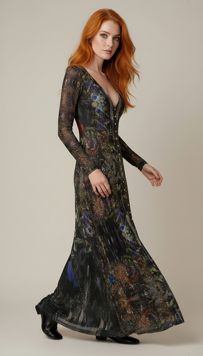 God Log Calf-length or longer Ladies Cardigan Dress