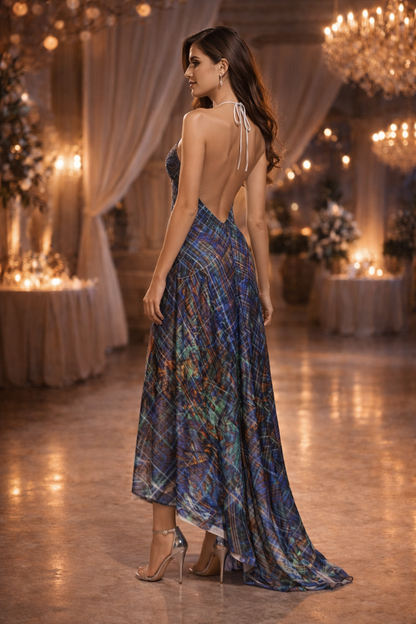 Temple of Time Halterneck backless dress