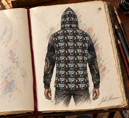 peacock hoodie — signed Handbook full back